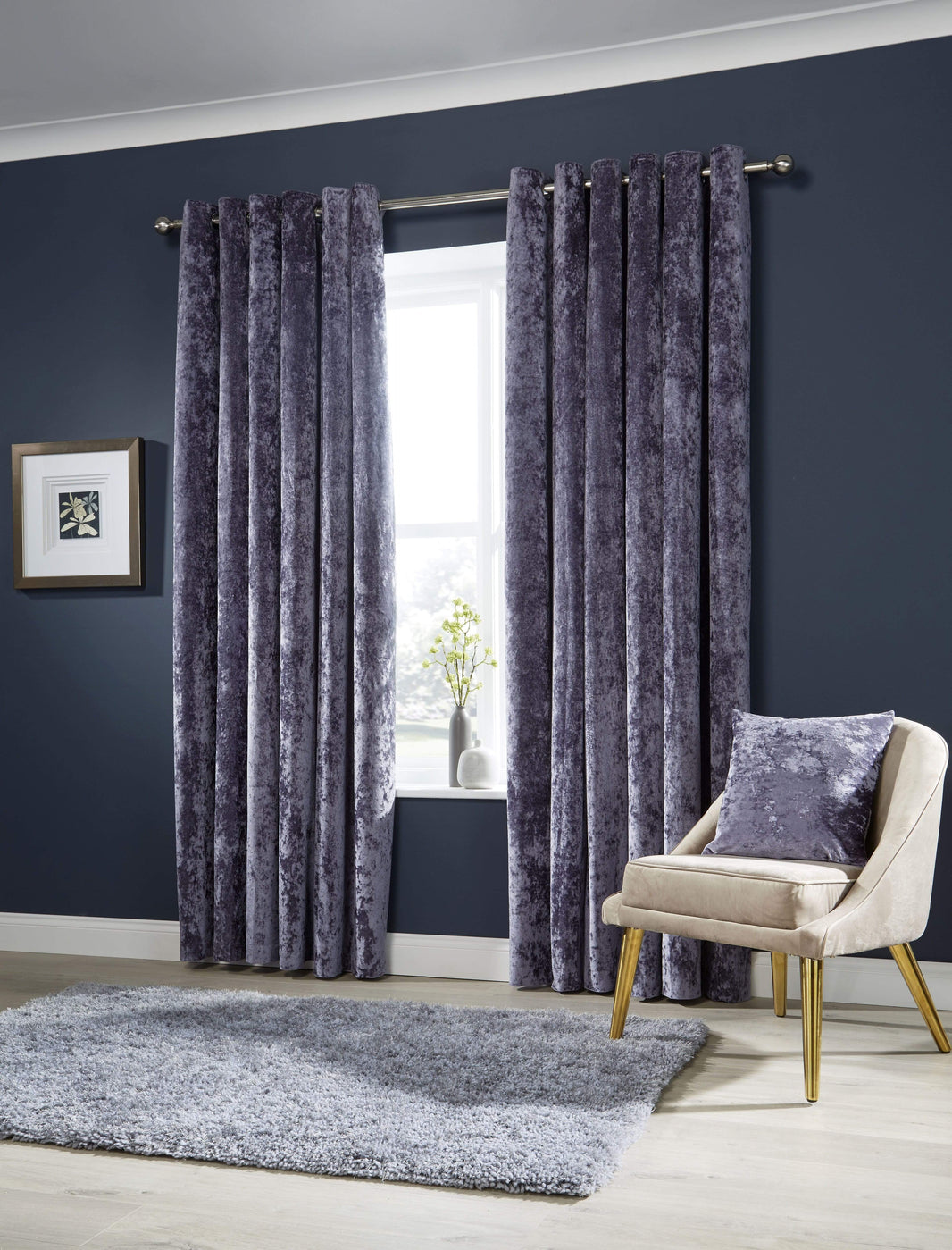 Crushed Velvet Curtains with Eyelet Ring Top Multiple Sizes & Colors Premium OEKO-TEX Certified Elegant Fabric for Bedrooms & Living Rooms by OLIVIA ROCCO 66” x 54” / MAUVE Curtain