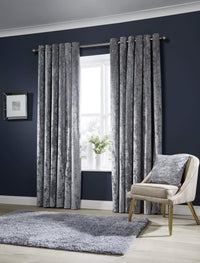 Crushed Velvet Curtains with Eyelet Ring Top Multiple Sizes & Colors Premium OEKO-TEX Certified Elegant Fabric for Bedrooms & Living Rooms by OLIVIA ROCCO 66” x 54” / SILVER Curtain