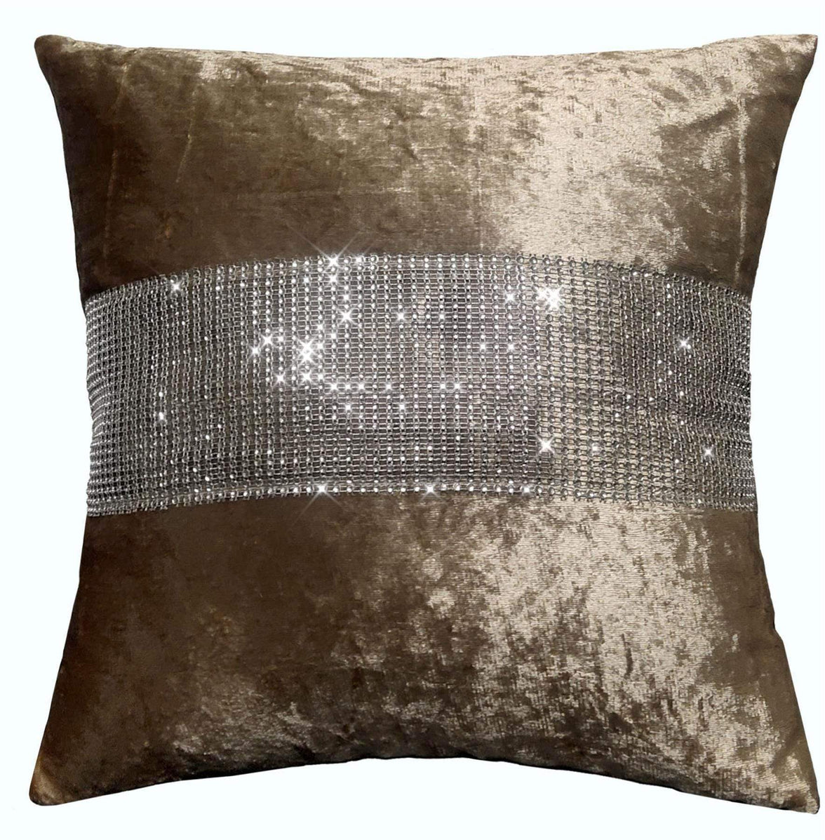 Diamante Crushed Velvet Blackout Curtains Elegant Fully Lined Eyelet Ring Top Various Sizes & Colours by OLIVIA ROCCO CUSHION COVER / CHAMPAGNE Curtain