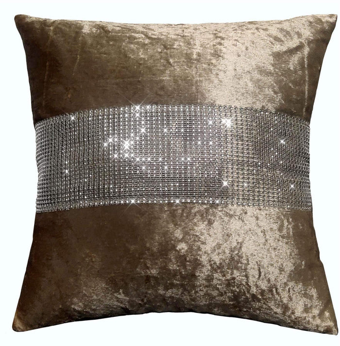 Diamante Crushed Velvet Blackout Curtains Elegant Fully Lined Eyelet Ring Top Various Sizes & Colours by OLIVIA ROCCO CUSHION COVER / CHAMPAGNE Curtain