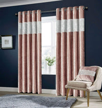 Diamante Crushed Velvet Blackout Curtains Elegant Fully Lined Eyelet Ring Top Various Sizes & Colours by OLIVIA ROCCO 66” x 54” / BLUSH PINK Curtain
