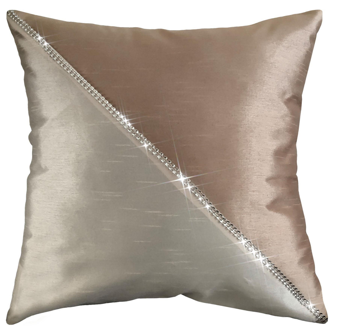 Haveli Luxury Faux Silk Room Darkening Curtains with Glitz Detailing, Ring Top Eyelet Design for Bedroom and Living Room Multiple Sizes and Colors Available by OLIVIA ROCCO CUSHION COVER / CHAMPAGNE Curtain