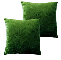 Pack of 2 Crushed Velvet Cushion Covers 17x17 Inches Luxurious Decorative Pillow Cases for Indoor Outdoor Home Décor by OLIVIA ROCCO EMERALD GREEN Cushions