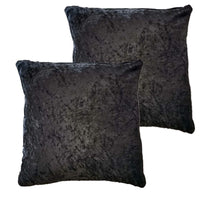 Pack of 2 Crushed Velvet Cushion Covers 17x17 Inches Luxurious Decorative Pillow Cases for Indoor Outdoor Home Décor by OLIVIA ROCCO BLACK Cushions