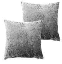 Pack of 2 Crushed Velvet Cushion Covers 17x17 Inches Luxurious Decorative Pillow Cases for Indoor Outdoor Home Décor by OLIVIA ROCCO GREY Cushions