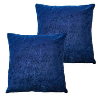 Pack of 2 Crushed Velvet Cushion Covers 17x17 Inches Luxurious Decorative Pillow Cases for Indoor Outdoor Home Décor by OLIVIA ROCCO NAVY Cushions