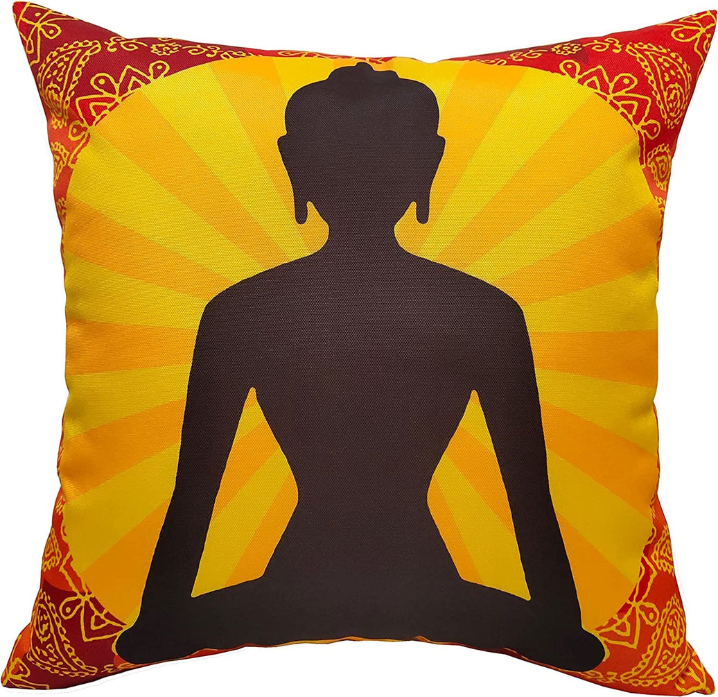 Buddha Outdoor Indoor Waterproof Cushions Durable Breathable Polyester Throw Pillows for Garden Patio Beach Comfort and Decor 43 x 43 cm by OLIVIA ROCCO BUDDHA / 43 x 43 cm Cushions