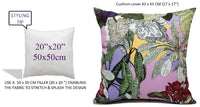 Dhalia Lilac Outdoor Waterproof Cushions Stylish Durable 17x17 Inch Polyester for Patio Garden Indoor Use by OLIVIA ROCCO DHALIA LILAC / 43 x 43 cm Cushions