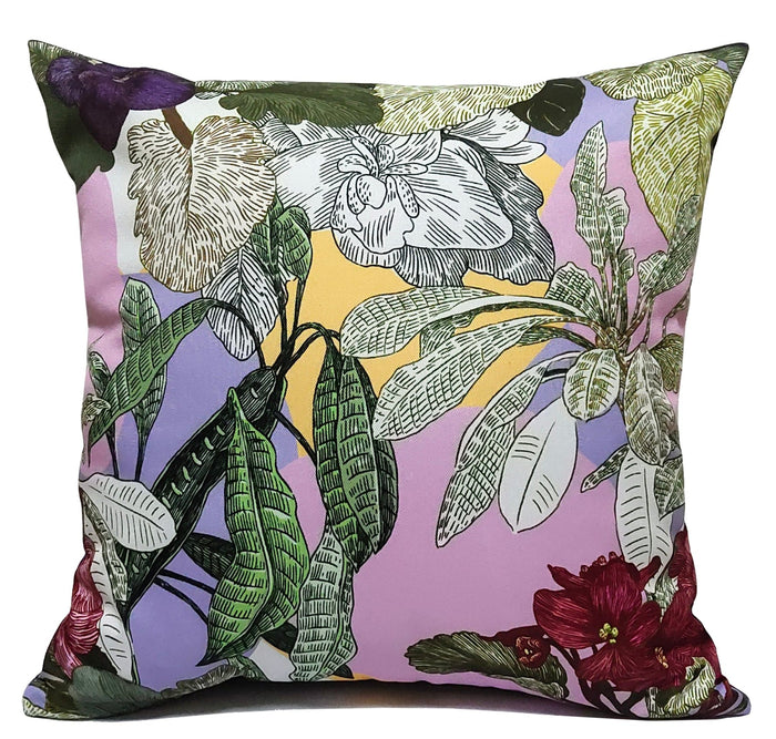 Dhalia Lilac Outdoor Waterproof Cushions Stylish Durable 17x17 Inch Polyester for Patio Garden Indoor Use by OLIVIA ROCCO DHALIA LILAC / 43 x 43 cm Cushions