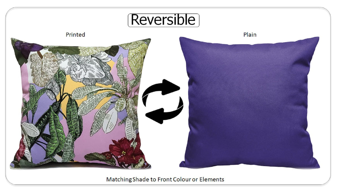 Dhalia Lilac Outdoor Waterproof Cushions Stylish Durable 17x17 Inch Polyester for Patio Garden Indoor Use by OLIVIA ROCCO DHALIA LILAC / 43 x 43 cm Cushions