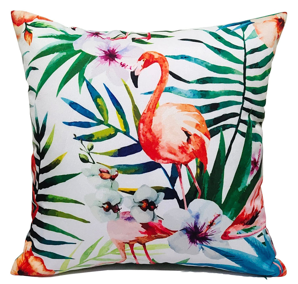 Flamingo Pattern Waterproof Outdoor & Indoor Cushions Hollowfibre Filled Weather-Resistant Decorative Patio Garden Cushions by OLIVIA ROCCO FLAMINGO / 43 x 43 cm Cushions