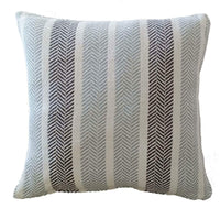 Zara Striped Indian Cotton Cushion Covers for Indoor Outdoor Decor Super Soft with Discreet Zipper in Grey Ochre Teal Blush Pink Various Sizes by OLIVIA ROCCO GREY / 43 x 43 cm Cushions