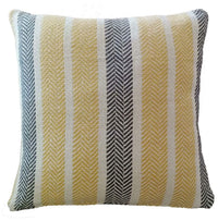 Zara Striped Indian Cotton Cushion Covers for Indoor Outdoor Decor Super Soft with Discreet Zipper in Grey Ochre Teal Blush Pink Various Sizes by OLIVIA ROCCO OCHRE / 43 x 43 cm Cushions