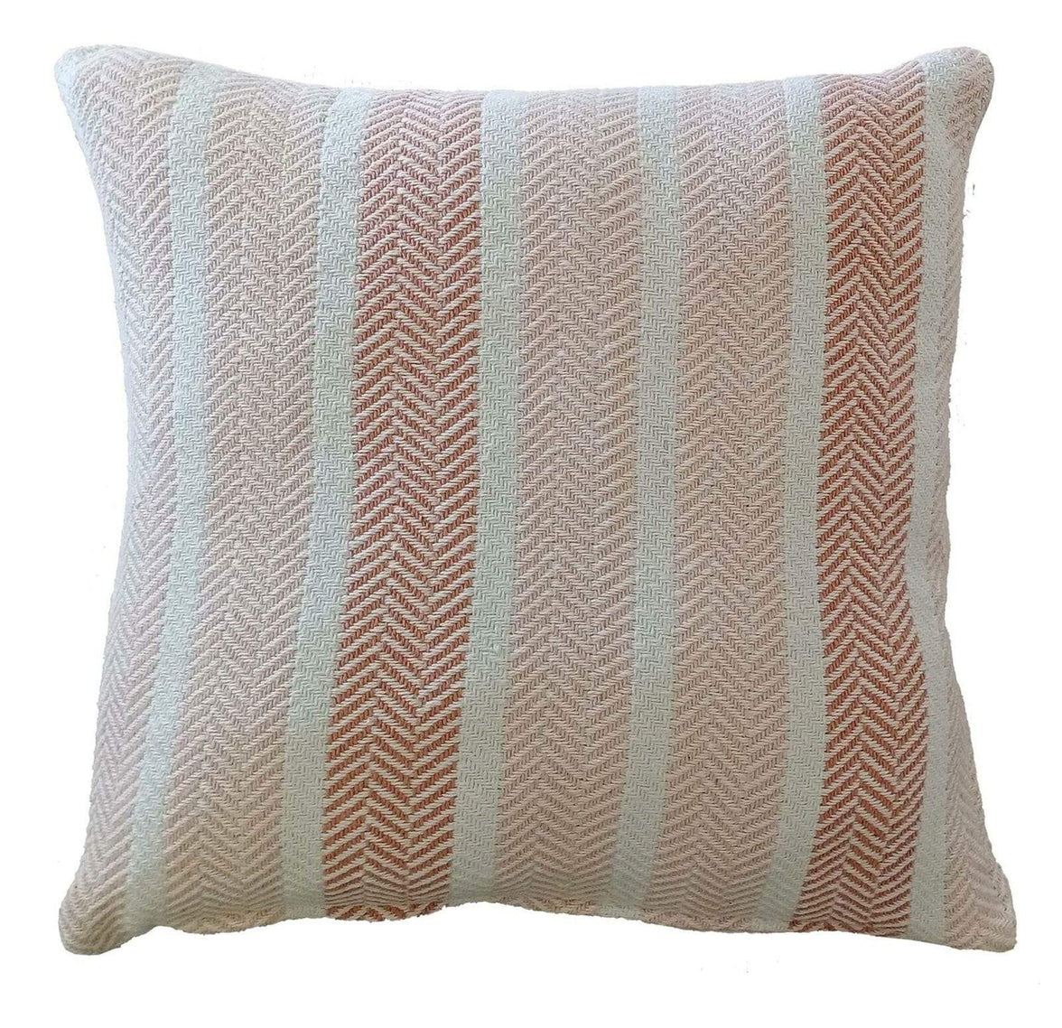 Zara Striped Indian Cotton Cushion Covers for Indoor Outdoor Decor Super Soft with Discreet Zipper in Grey Ochre Teal Blush Pink Various Sizes by OLIVIA ROCCO BLUSH PINK / 43 x 43 cm Cushions