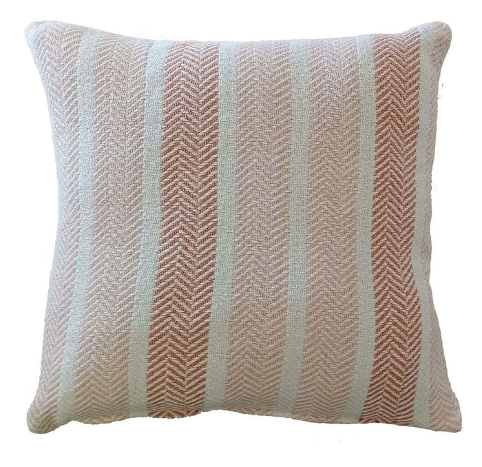 Zara Striped Indian Cotton Cushion Covers for Indoor Outdoor Decor Super Soft with Discreet Zipper in Grey Ochre Teal Blush Pink Various Sizes by OLIVIA ROCCO BLUSH PINK / 43 x 43 cm Cushions