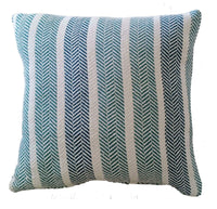 Zara Striped Indian Cotton Cushion Covers for Indoor Outdoor Decor Super Soft with Discreet Zipper in Grey Ochre Teal Blush Pink Various Sizes by OLIVIA ROCCO TEAL / 43 x 43 cm Cushions