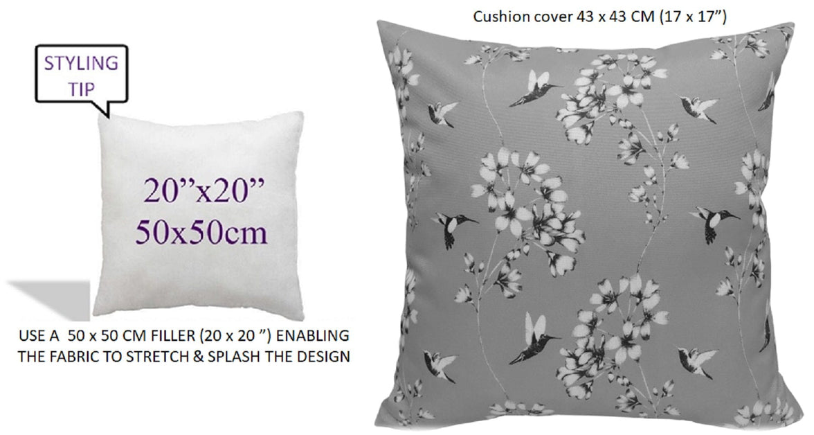 Jardin Silver Waterproof Outdoor and Indoor Cushions 17x17 Inch Weather-Resistant Patio Garden Balcony Seating Premium Hollow-Fibre Decorative Pillows by OLIVIA ROCCO JARDIN SILVER / 43 x 43 cm Cushions