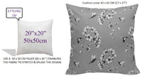 Jardin Silver Waterproof Outdoor and Indoor Cushions 17x17 Inch Weather-Resistant Patio Garden Balcony Seating Premium Hollow-Fibre Decorative Pillows by OLIVIA ROCCO JARDIN SILVER / 43 x 43 cm Cushions