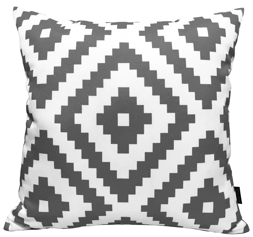 Nairobi Charcoal Waterproof Outdoor Cushions for Patio Garden Beach 17 x 17 inches Stylish Durable Easy to Clean by OLIVIA ROCCO NAIROBI CHARCOAL / 43 x 43 cm Cushions