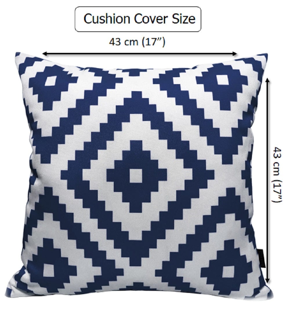 Nairobi Navy Waterproof Outdoor Cushions Weather-Resistant Decorative Pillows for Patio Garden Travel Beach Versatile Indoor Outdoor Use by OLIVIA ROCCO NAIROBI NAVY / 43 x 43 cm Cushions
