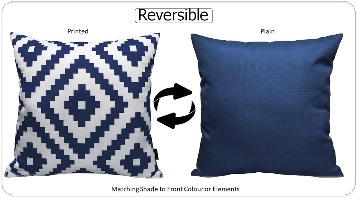 Nairobi Navy Waterproof Outdoor Cushions Weather-Resistant Decorative Pillows for Patio Garden Travel Beach Versatile Indoor Outdoor Use by OLIVIA ROCCO NAIROBI NAVY / 43 x 43 cm Cushions
