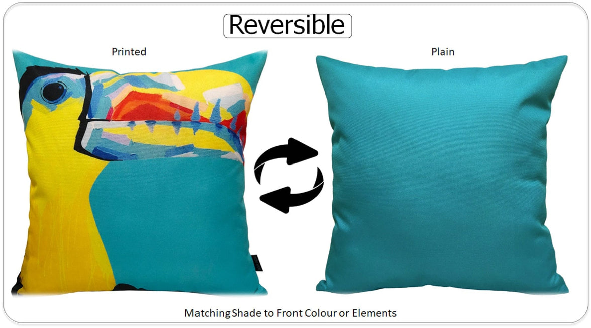 Pelican Outdoor Waterproof Weather-Resistant Cushions for Patio Garden Beach and Indoor Use 43x43 cm Filled with Hollowfibre by OLIVIA ROCCO PELICAN / 43 x 43 Cm Cushions