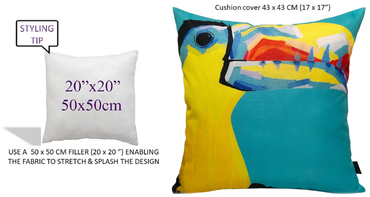 Pelican Outdoor Waterproof Weather-Resistant Cushions for Patio Garden Beach and Indoor Use 43x43 cm Filled with Hollowfibre by OLIVIA ROCCO PELICAN / 43 x 43 Cm Cushions