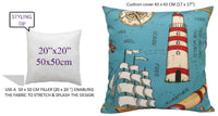 Seaside Coastal Style Water Resistant Patio Garden Cushions 17 x 17 Inches Durable Decorative Throw Pillows for Indoor Outdoor Use by OLIVIA ROCCO SEASIDE / 43 x 43 cm Cushions