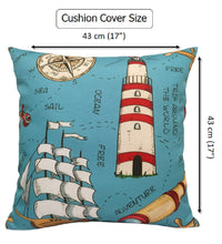 Seaside Coastal Style Water Resistant Patio Garden Cushions 17 x 17 Inches Durable Decorative Throw Pillows for Indoor Outdoor Use by OLIVIA ROCCO SEASIDE / 43 x 43 cm Cushions