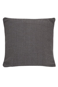 Lisbon Pure Indian Cotton Handwoven Honeycomb Vibrant Cushion Covers for Indoor Outdoor Use in Grey Ochre Navy Teal Silver Pink 17x17 and 24x24 Inches by OLIVIA ROCCO CHARCOAL / 43 x 43 cm Cushions