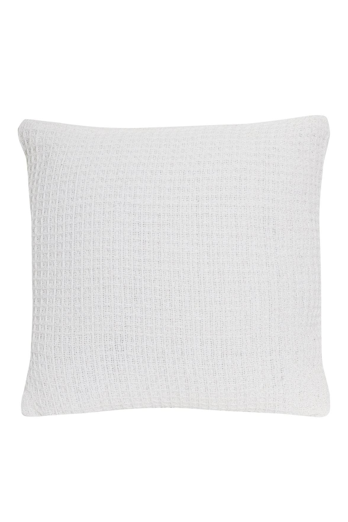 Lisbon Pure Indian Cotton Handwoven Honeycomb Vibrant Cushion Covers for Indoor Outdoor Use in Grey Ochre Navy Teal Silver Pink 17x17 and 24x24 Inches by OLIVIA ROCCO WHITE / 43 x 43 cm Cushions