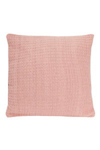 Lisbon Pure Indian Cotton Handwoven Honeycomb Vibrant Cushion Covers for Indoor Outdoor Use in Grey Ochre Navy Teal Silver Pink 17x17 and 24x24 Inches by OLIVIA ROCCO BLUSH PINK / 43 x 43 cm Cushions
