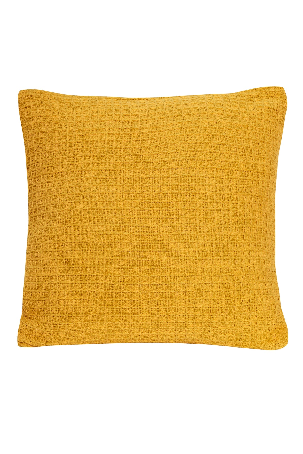Lisbon Pure Indian Cotton Handwoven Honeycomb Vibrant Cushion Covers for Indoor Outdoor Use in Grey Ochre Navy Teal Silver Pink 17x17 and 24x24 Inches by OLIVIA ROCCO OCHRE / 43 x 43 cm Cushions