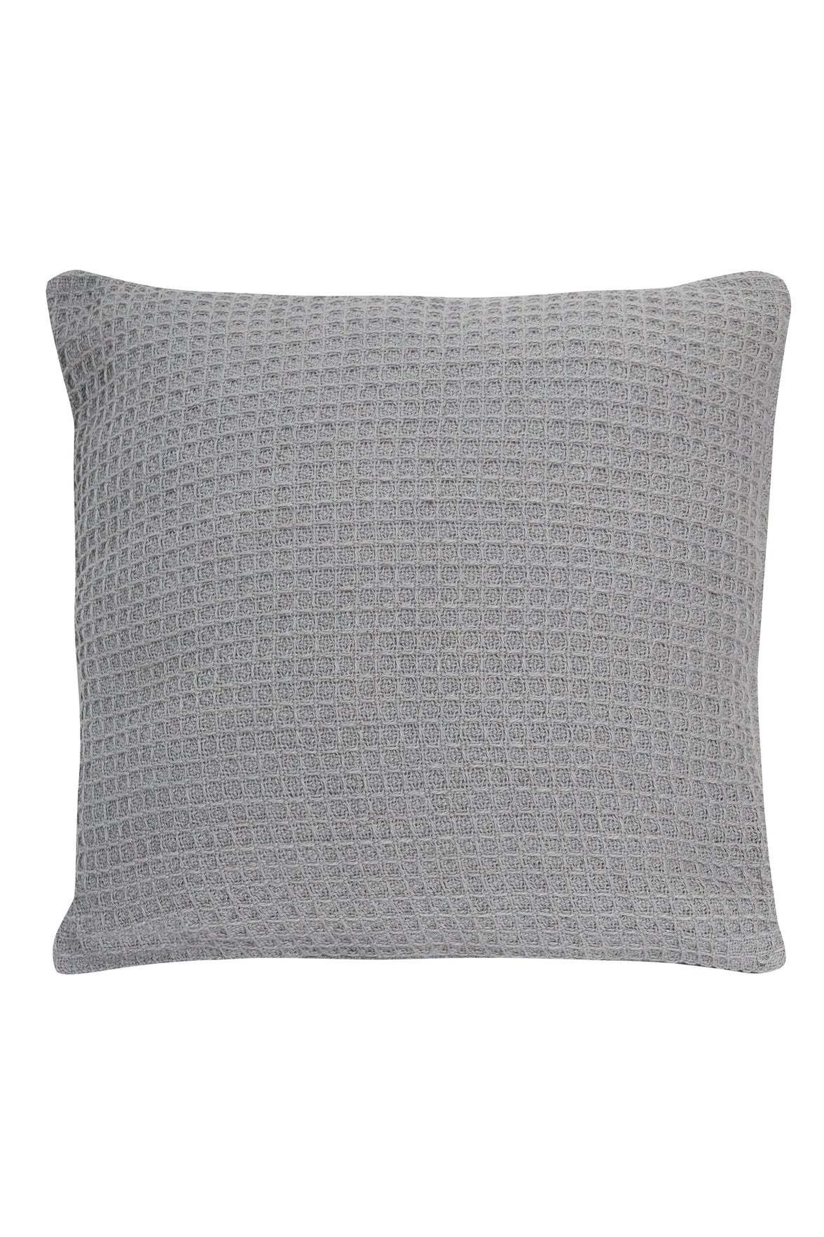 Lisbon Pure Indian Cotton Handwoven Honeycomb Vibrant Cushion Covers for Indoor Outdoor Use in Grey Ochre Navy Teal Silver Pink 17x17 and 24x24 Inches by OLIVIA ROCCO SILVER / 43 x 43 cm Cushions