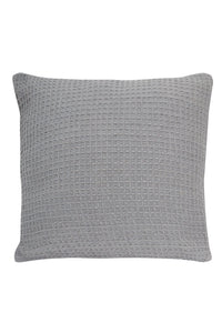 Lisbon Pure Indian Cotton Handwoven Honeycomb Vibrant Cushion Covers for Indoor Outdoor Use in Grey Ochre Navy Teal Silver Pink 17x17 and 24x24 Inches by OLIVIA ROCCO SILVER / 43 x 43 cm Cushions