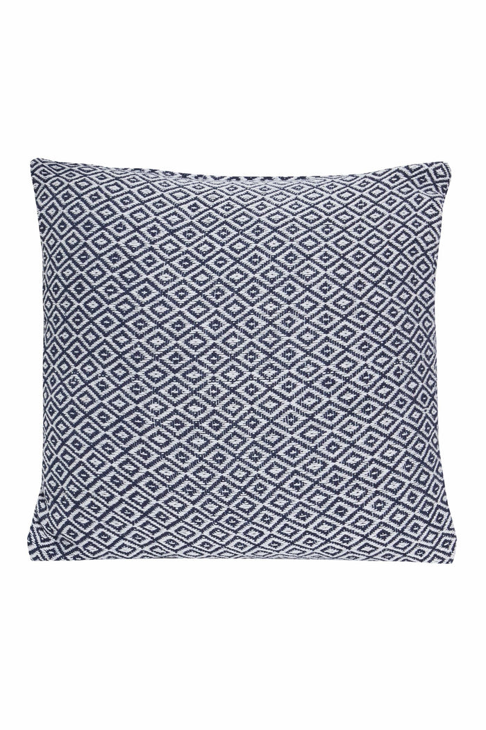 Regal Luxurious Pure Cotton Cushion Covers 100% Premium Indian Cotton Decorative Pillow Covers with Hidden Zipper for Home Garden Outdoor Use 17x17 24x24 by OLIVIA ROCCO NAVY / 43 x 43 cm Cushions