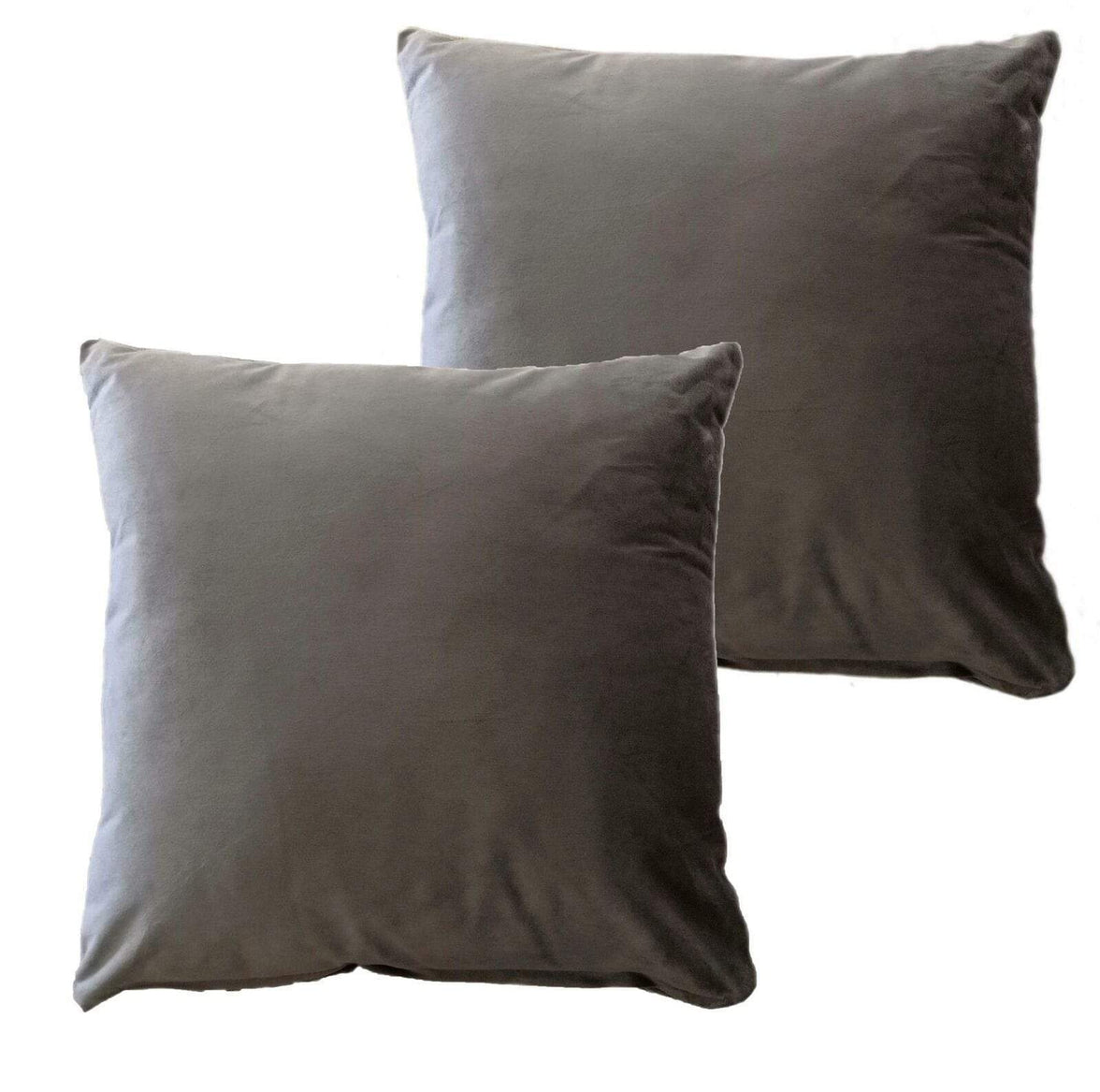 Pack of 2 Ultra-Soft Matte Velvet Cushion Covers 17x17 Inch Decorative Pillow Cases for Home Garden Decor Charcoal Silver Green Duck Egg by OLIVIA ROCCO CHARCOAL Cushions