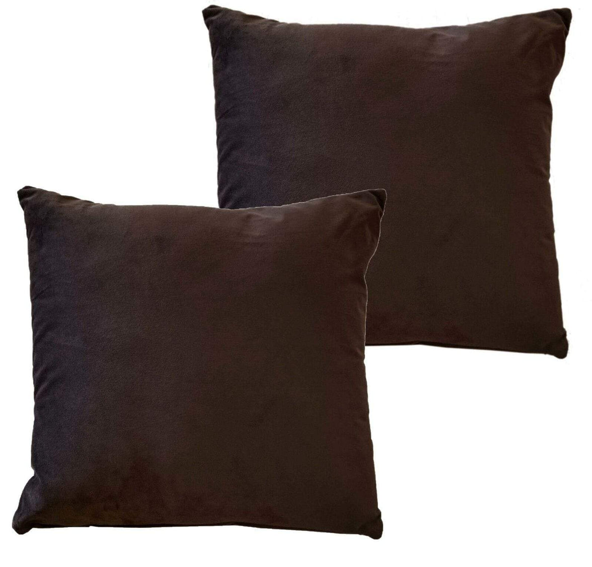 Pack of 2 Ultra-Soft Matte Velvet Cushion Covers 17x17 Inch Decorative Pillow Cases for Home Garden Decor Charcoal Silver Green Duck Egg by OLIVIA ROCCO DARK BROWN Cushions