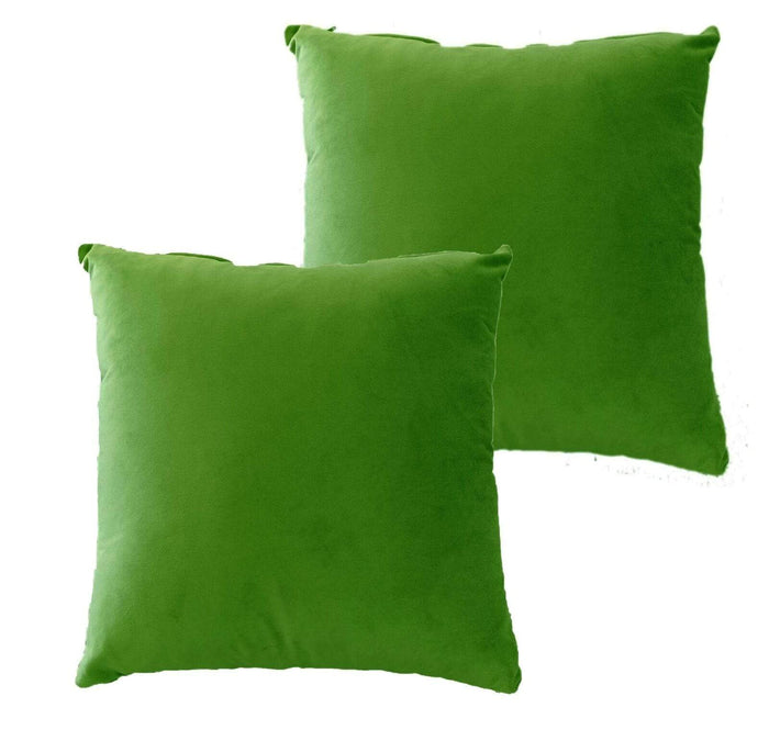 Pack of 2 Ultra-Soft Matte Velvet Cushion Covers 17x17 Inch Decorative Pillow Cases for Home Garden Decor Charcoal Silver Green Duck Egg by OLIVIA ROCCO GREEN Cushions