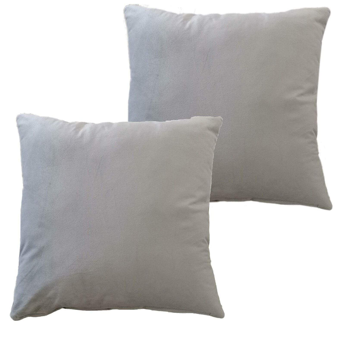 Pack of 2 Ultra-Soft Matte Velvet Cushion Covers 17x17 Inch Decorative Pillow Cases for Home Garden Decor Charcoal Silver Green Duck Egg by OLIVIA ROCCO SILVER Cushions