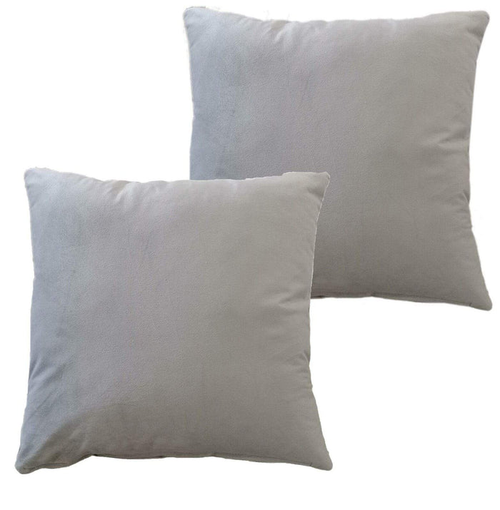 Pack of 2 Ultra-Soft Matte Velvet Cushion Covers 17x17 Inch Decorative Pillow Cases for Home Garden Decor Charcoal Silver Green Duck Egg by OLIVIA ROCCO SILVER Cushions