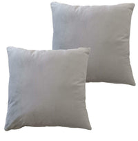 Pack of 2 Ultra-Soft Matte Velvet Cushion Covers 17x17 Inch Decorative Pillow Cases for Home Garden Decor Charcoal Silver Green Duck Egg by OLIVIA ROCCO SILVER Cushions