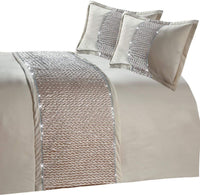 Zenia Luxurious Duvet Cover Set with Quilted Trim and Diamante Detailing  Available in Single Double Kingb and Super King Sizes by OLIVIA ROCCO Duvet Cover