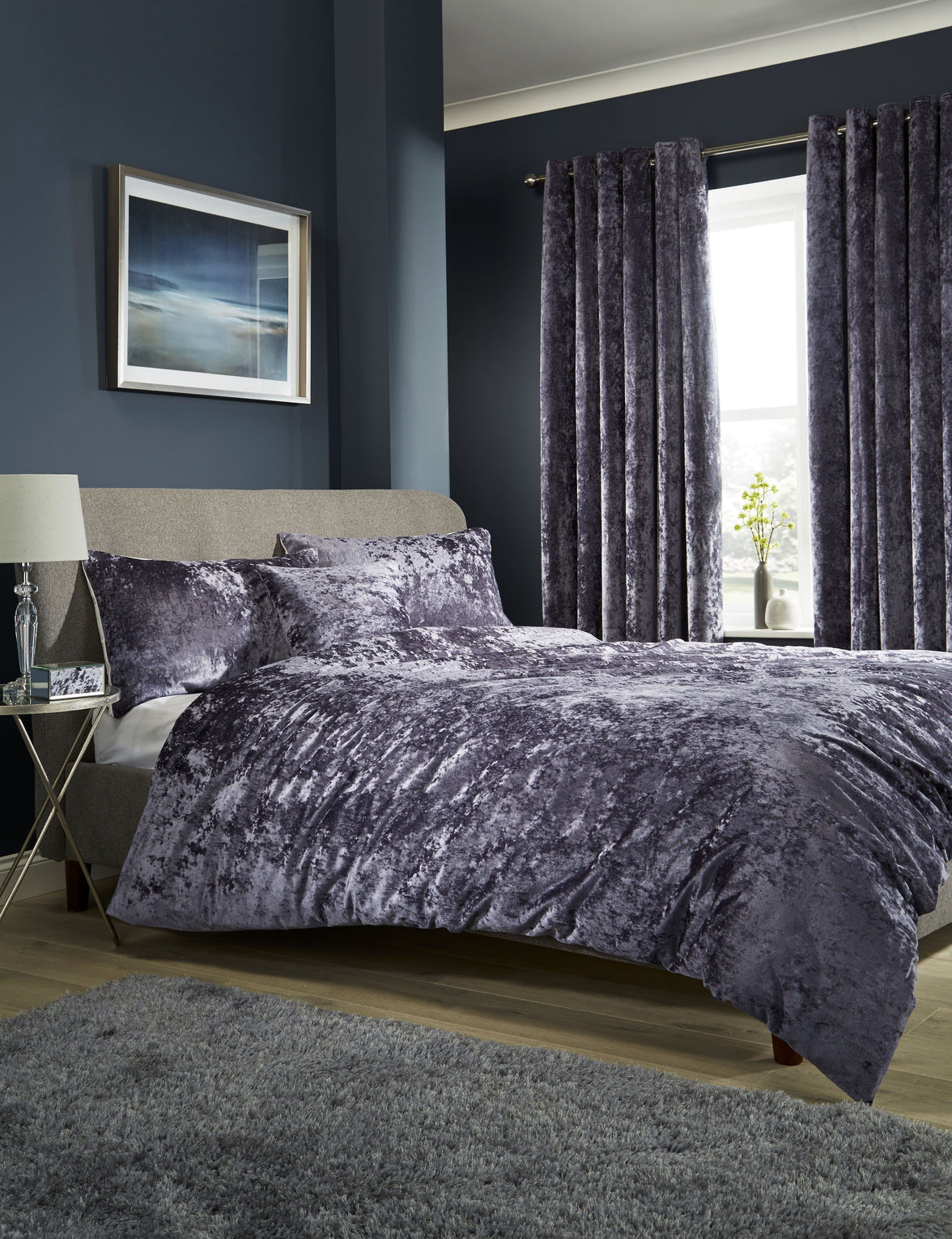 Crushed Velvet Duvet Cover Set with Pillowcases Double King Super King OEKO-TEX Certified Premium Elegant Bedding by OLIVIA ROCCO DOUBLE / MAUVE Duvet Cover