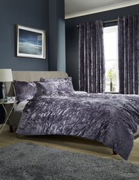 Crushed Velvet Duvet Cover Set with Pillowcases Double King Super King OEKO-TEX Certified Premium Elegant Bedding by OLIVIA ROCCO DOUBLE / MAUVE Duvet Cover