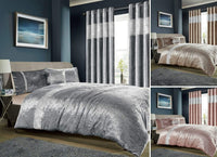 Diamante Crushed Velvet Duvet Set Breathable Luxurious OEKO-TEX Certified Bedding in Double King Super King Sizes Available in Silver Champagne Blush Pink by OLIVIA ROCCO Duvet Cover