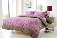 Kensington Luxury Paisley Design Cotton Rich Duvet Set Double King Sizes Bold Colours Elegant Bedroom Décor Comfortable Sleep Essentials by OLIVIA ROCCO DOUBLE / PURPLE Duvet Cover