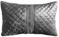 Kylie Duvet Set Luxurious Charcoal Gold Velvet Bedding with Quilted Trim & Diamante Detailing in Various Sizes by OLIVIA ROCCO CHARCOAL / BOUDOIR CUSHION Duvet Cover