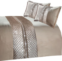 Kylie Duvet Set Luxurious Charcoal Gold Velvet Bedding with Quilted Trim & Diamante Detailing in Various Sizes by OLIVIA ROCCO GOLD / BEDSPREAD Duvet Cover