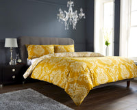 Royal Damask Luxury Super Soft Cotton Rich Duvet Set Easycare Comfortable Bedding Includes Duvet Cover & Pillowcases in Single Double King Sizes by OLIVIA ROCCO GOLD / SINGLE Duvet Cover